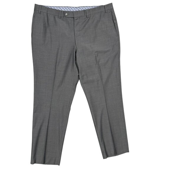 Jack Victor Dress Pants Stretch Wool Trousers Sharkskin Grey 40x32 - Picture 1 of 9